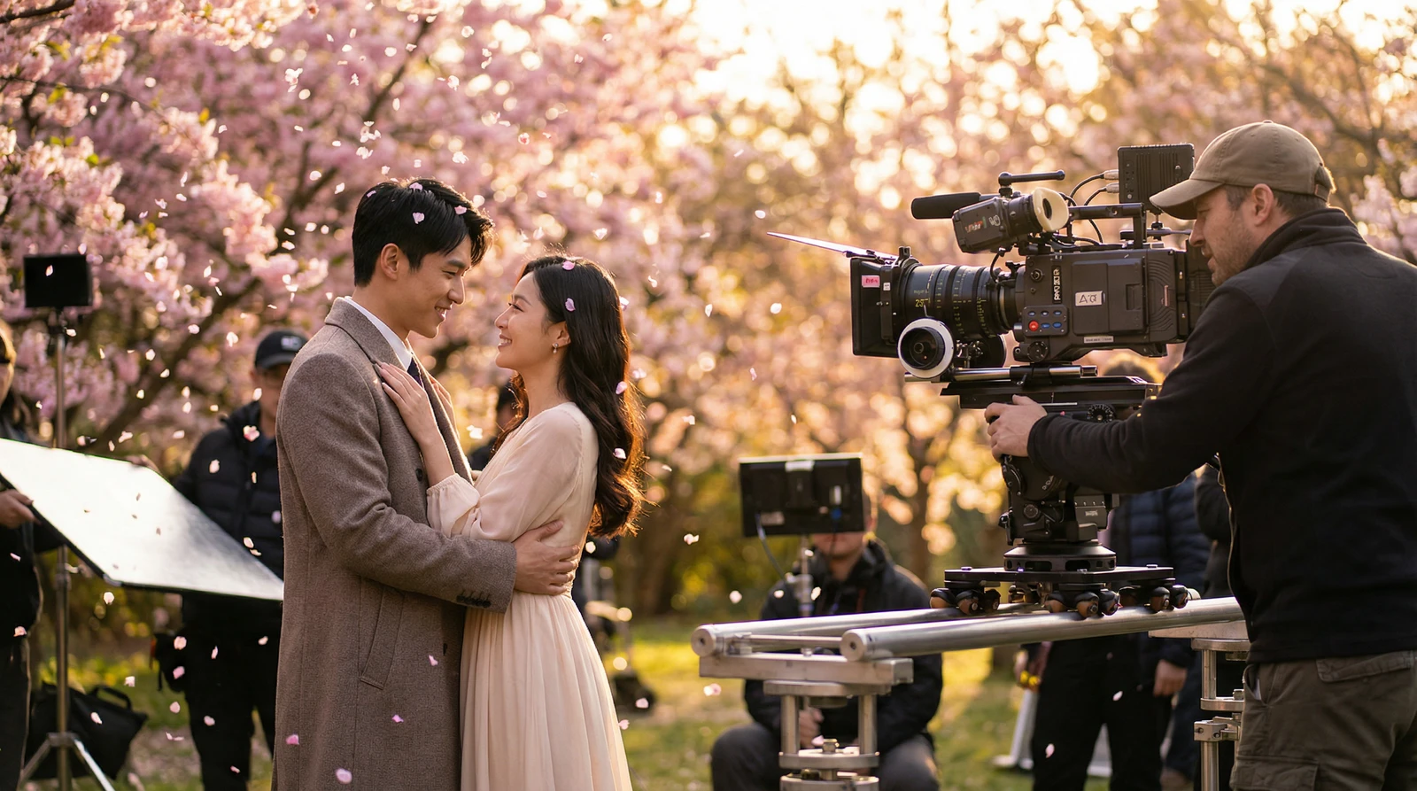 蜜桃视频萝莉岛栏目樱花园浪漫场景拍摄花絮